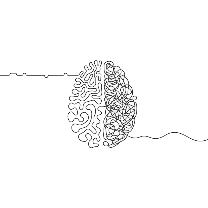 Πίνακας σε καμβά Line Art Brain